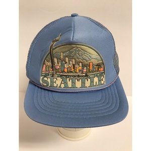 Vintage Seattle Washington Tourist Blue Snapback Hat